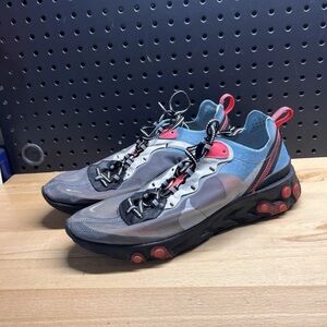 Nike React Element 87 Blue Chill Solar Red Men's 11.5 Running Shoes (AQ1090-006)